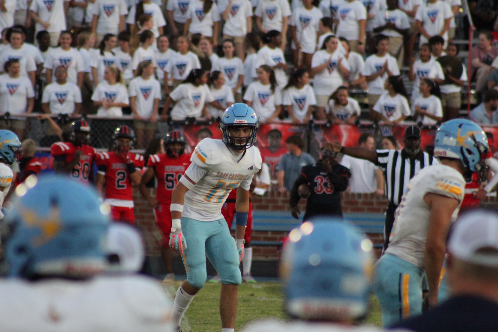Conlan Elson game action, white road uniform, 2025 season